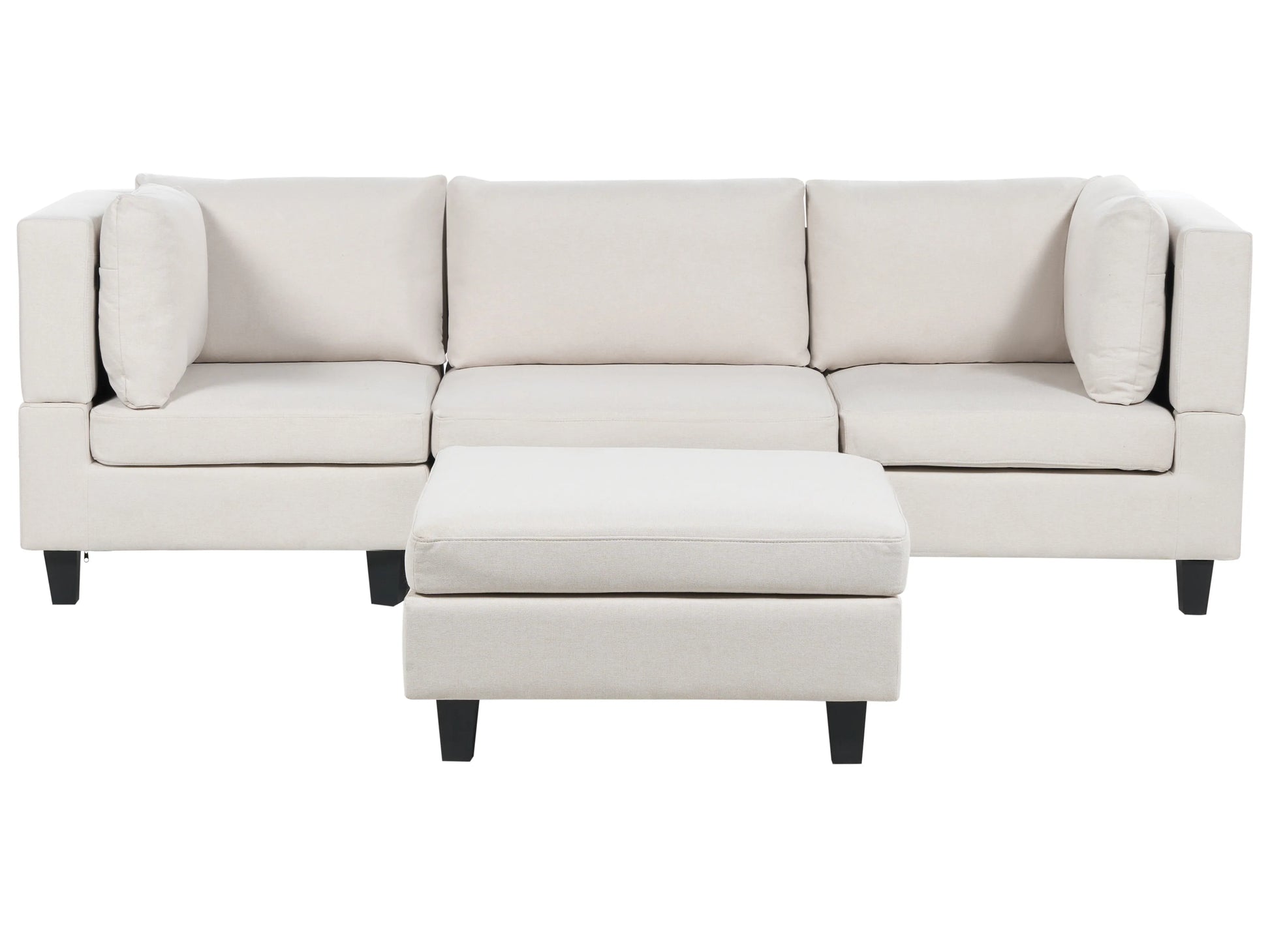  Modular Sofa 3 Seater UNSTAD Fabric Light Beige With Ottoman