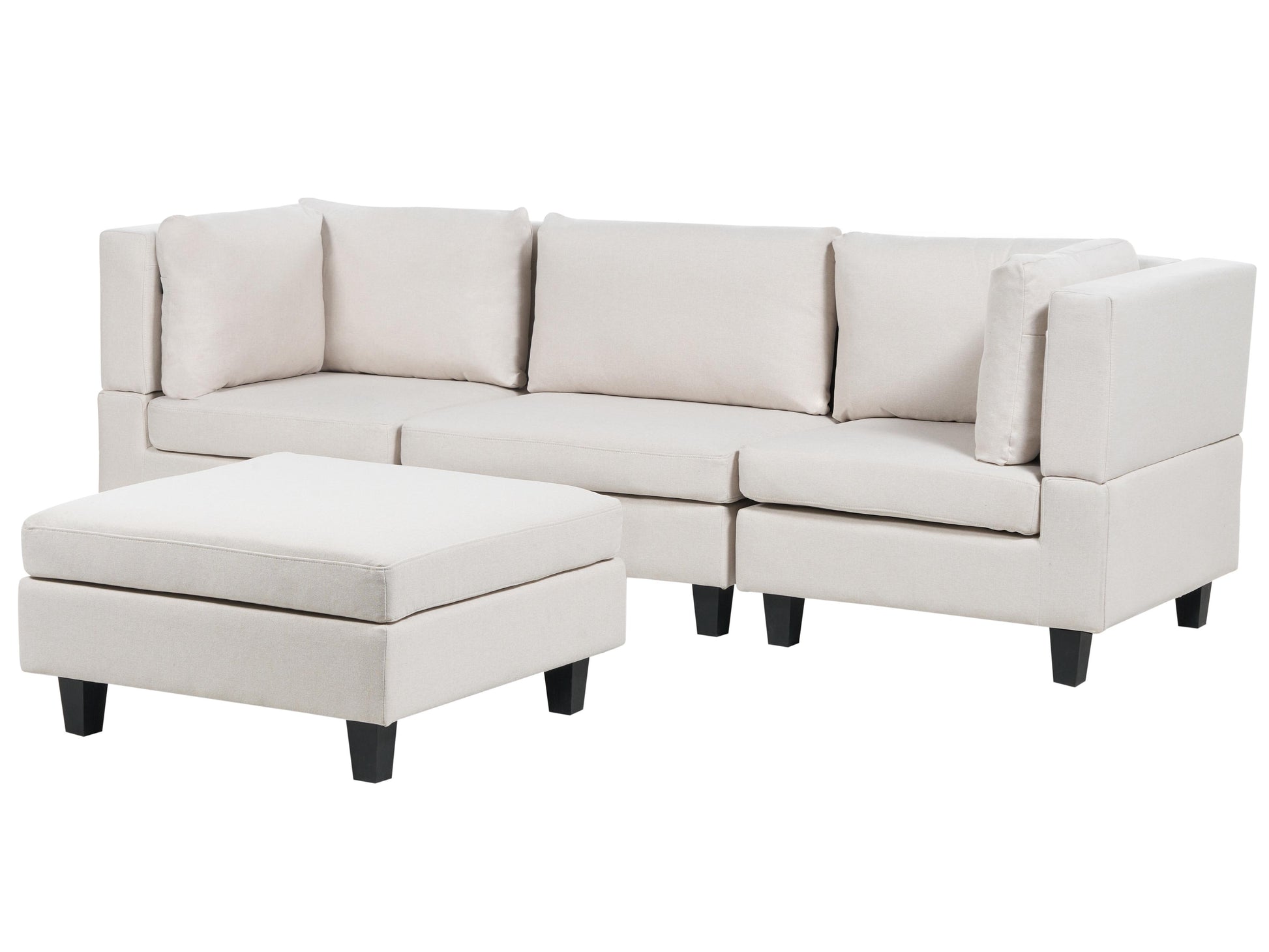  Modular Sofa 3 Seater UNSTAD Fabric Light Beige With Ottoman