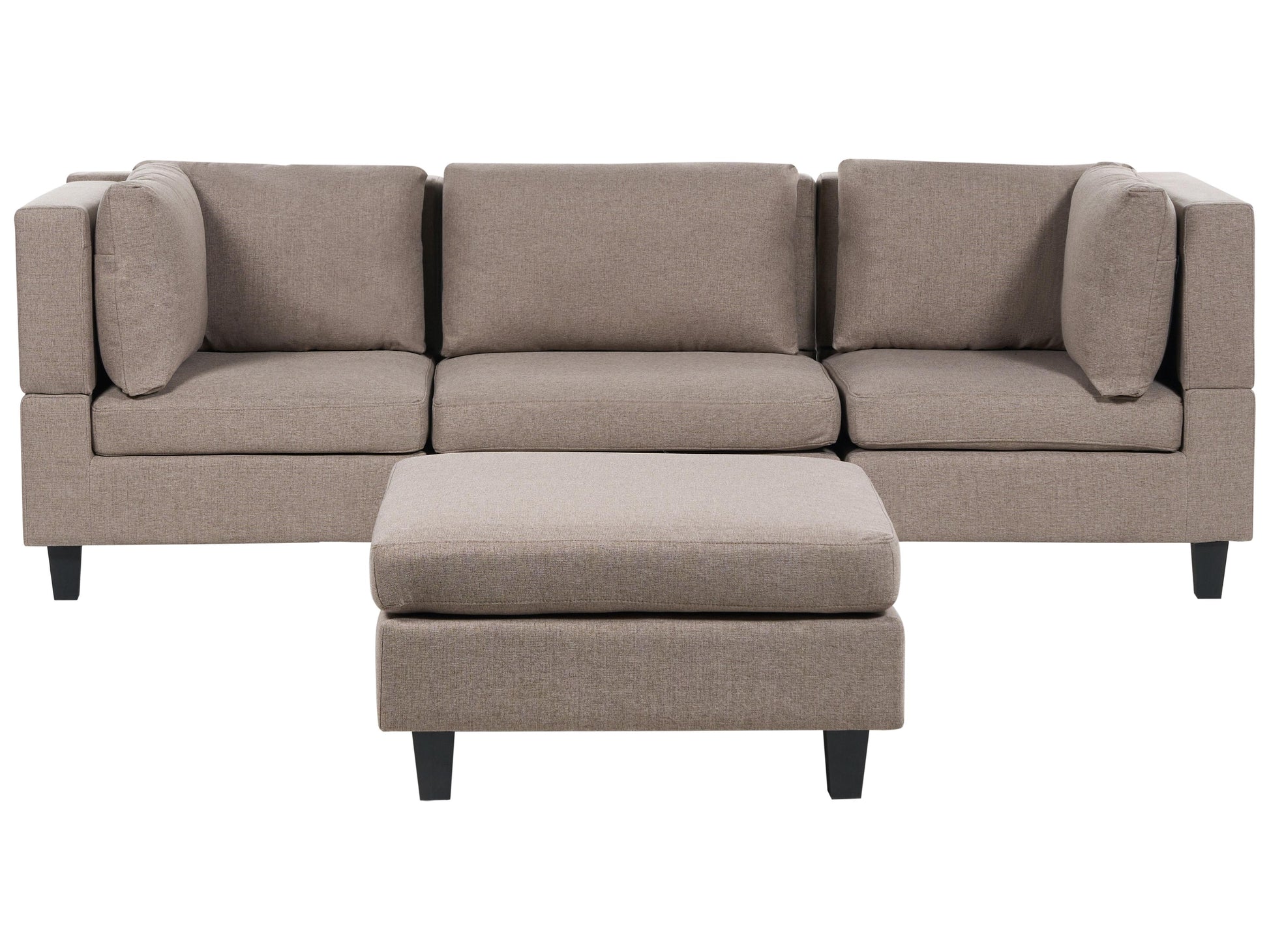  Modular Sofa 3 Seater UNSTAD Fabric Brown With Ottoman