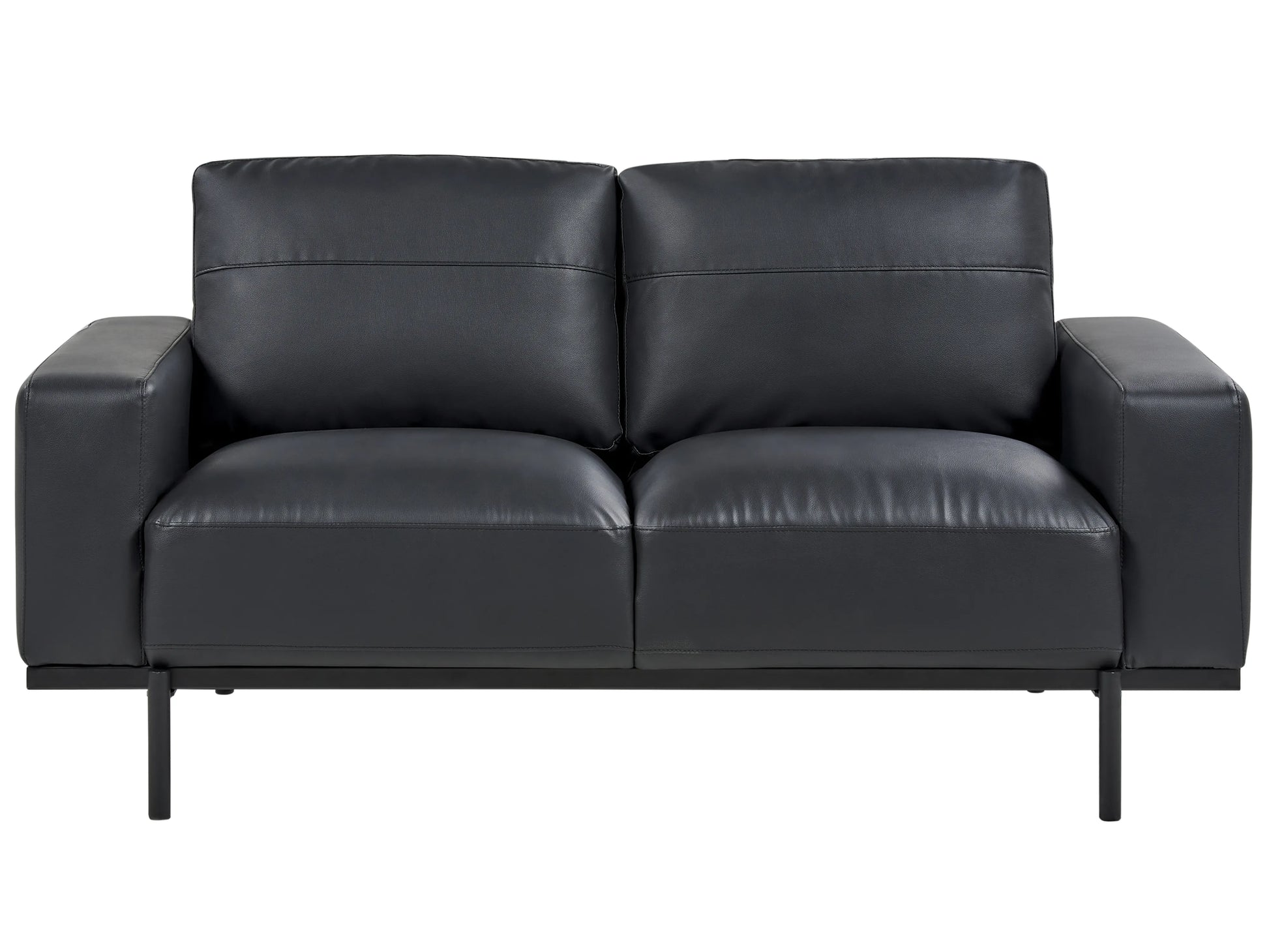  Sofa 2 Seater SOVIK Faux Leather Black