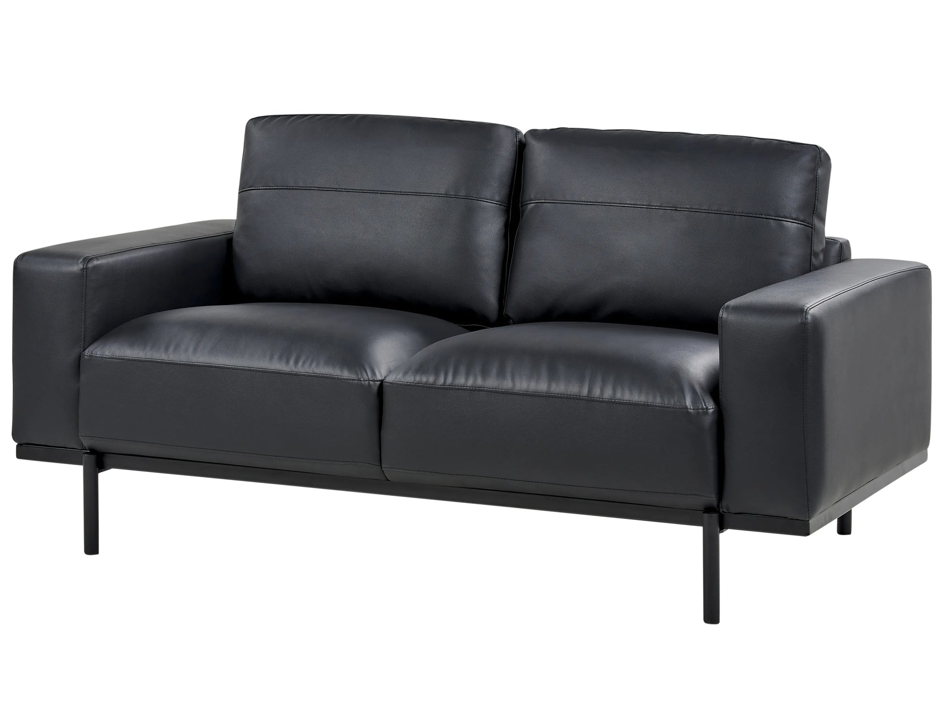  Sofa 2 Seater SOVIK Faux Leather Black