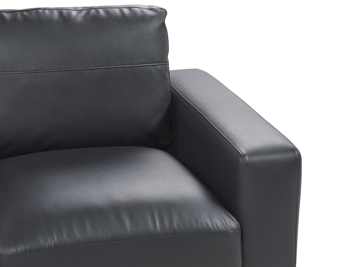  Sofa 2 Seater SOVIK Faux Leather Black