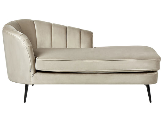  Left-Hand Chaise Lounge ALLIER Velvet Beige