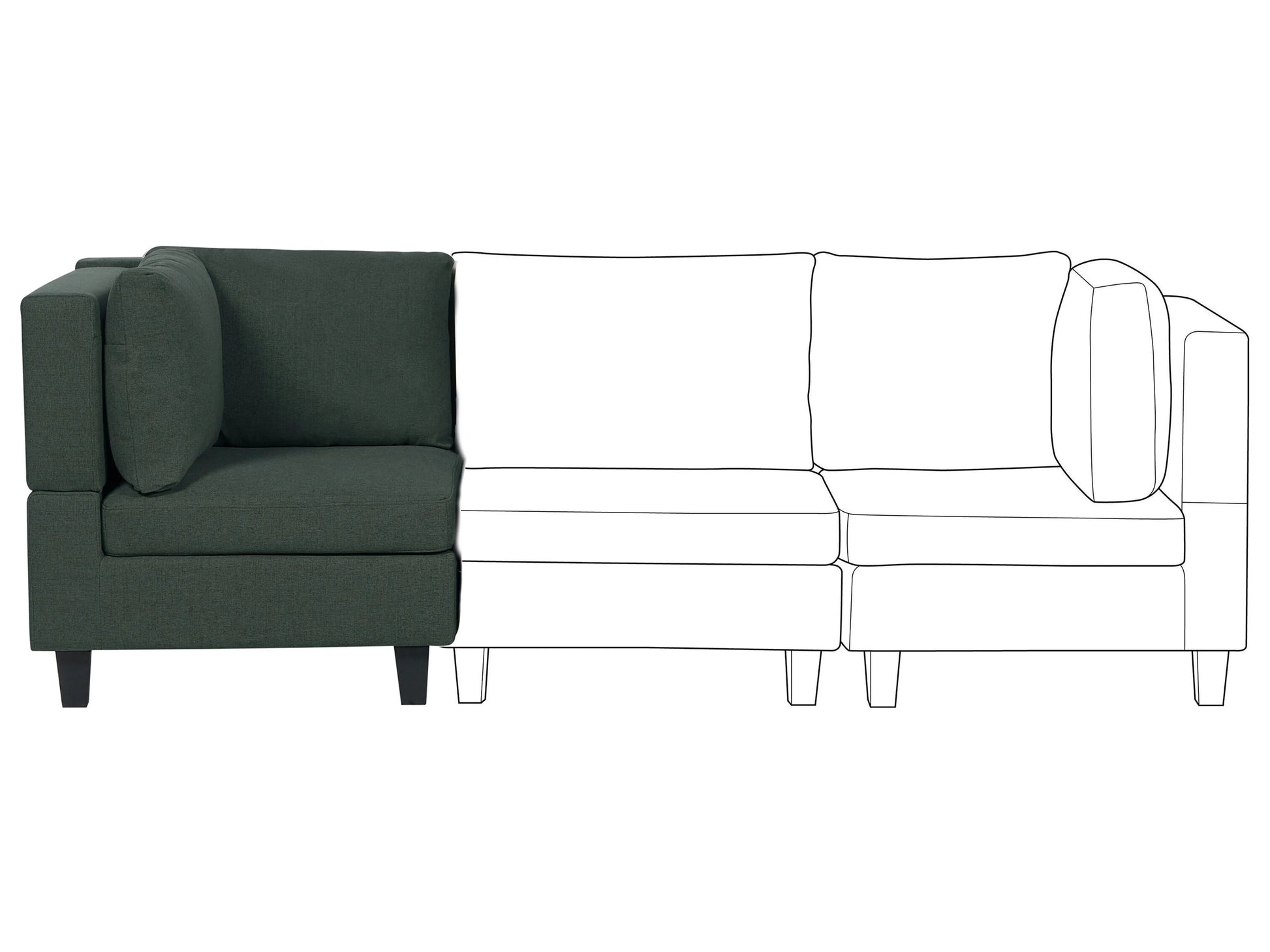  Corner Seat UNSTAD Fabric Dark Green