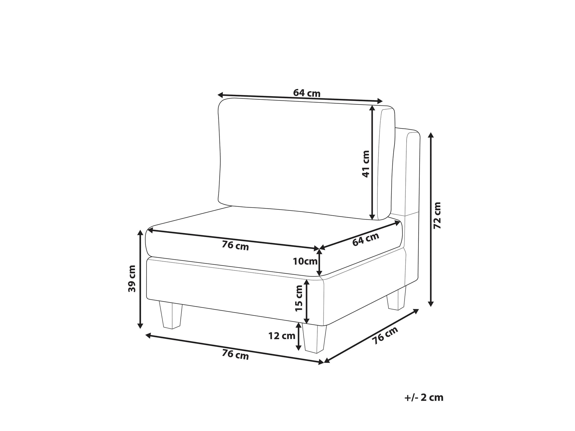  1-Seat Section UNSTAD Fabric Off-White