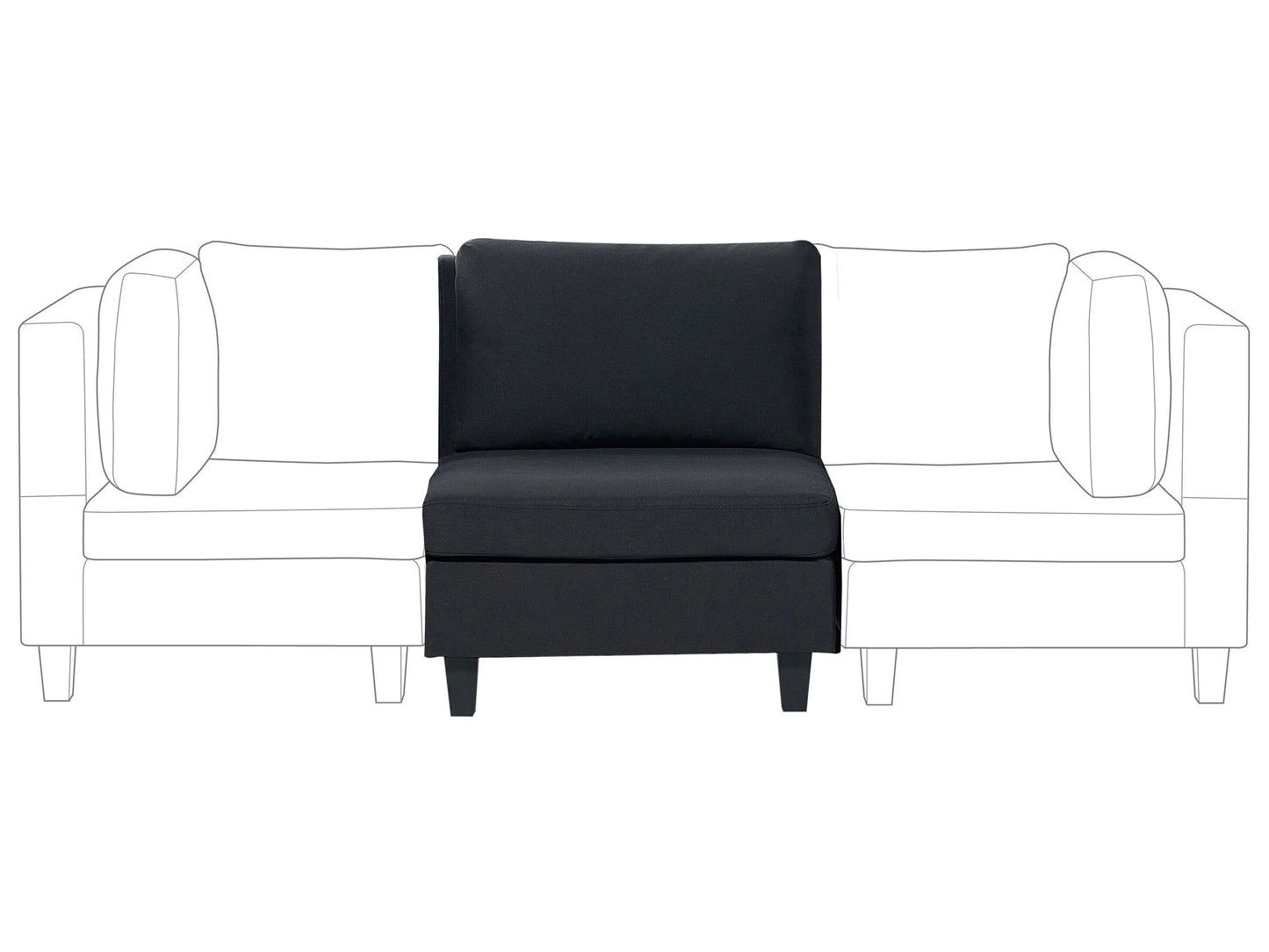  1-Seat Section UNSTAD Fabric Black
