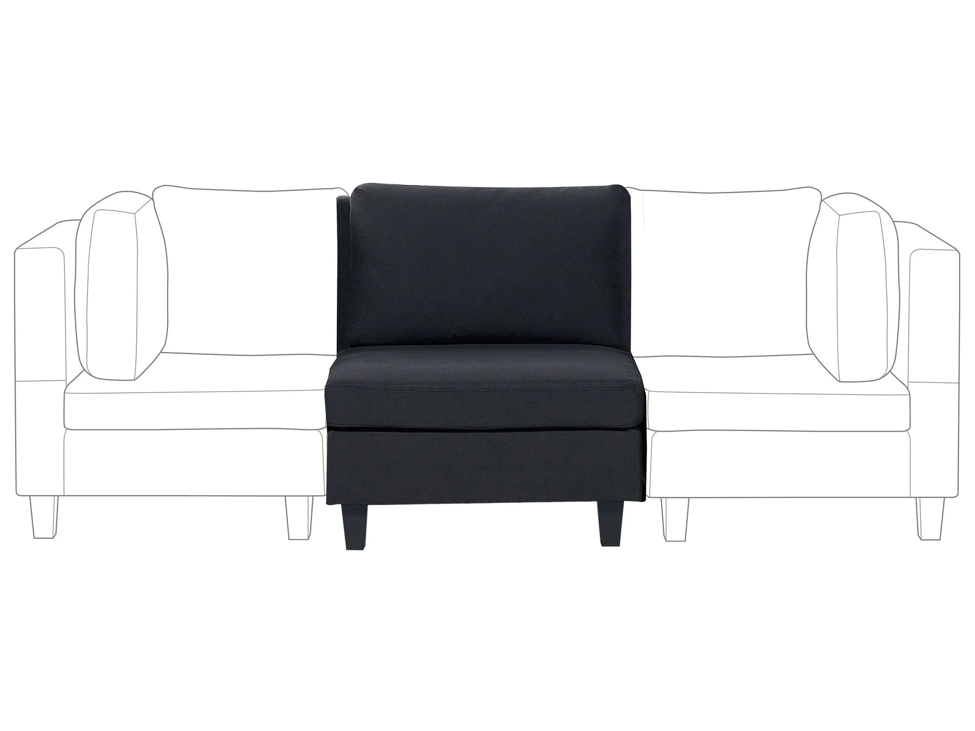  1-Seat Section UNSTAD Fabric Black