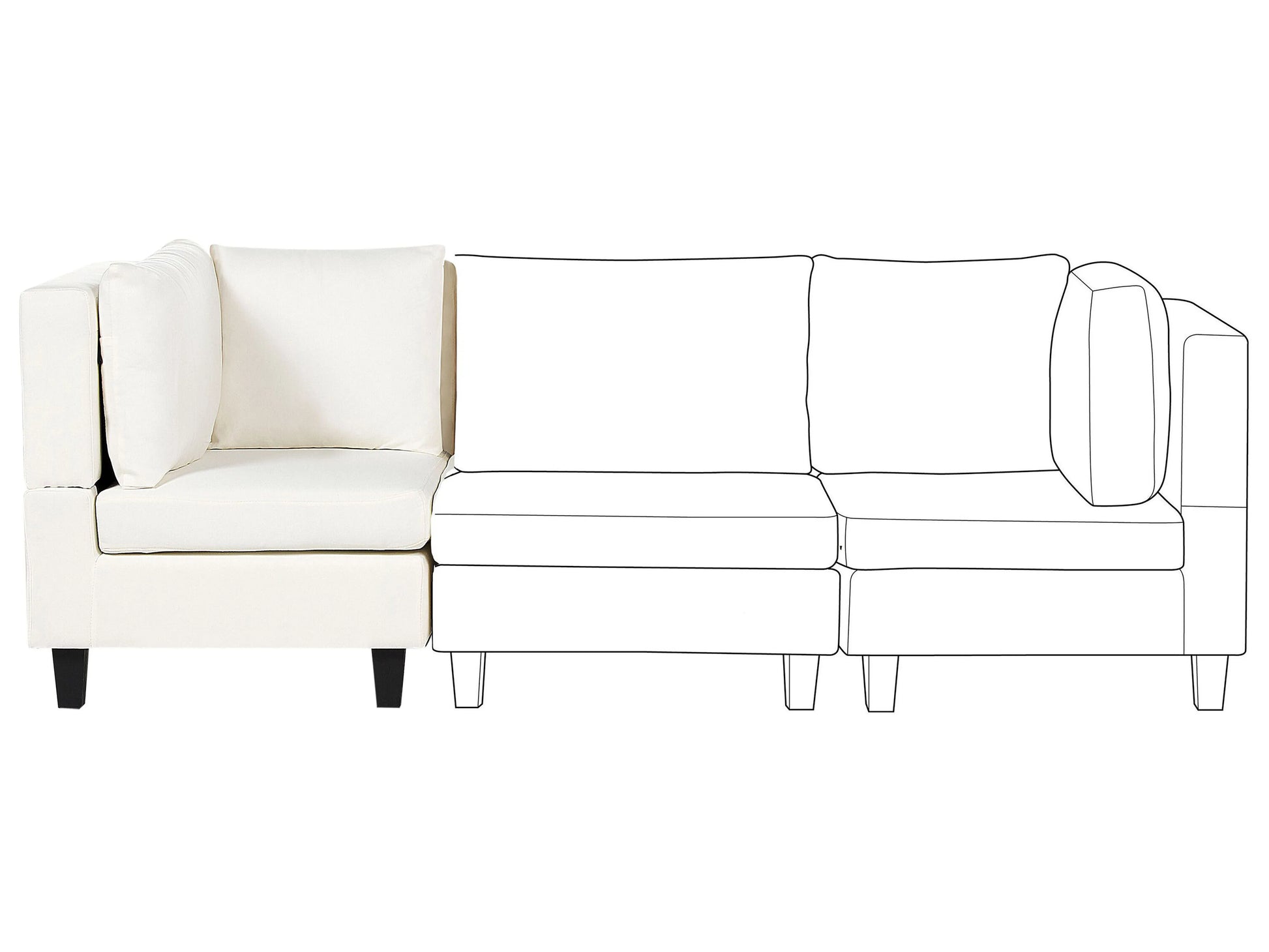  Corner Seat UNSTAD Fabric Off-White