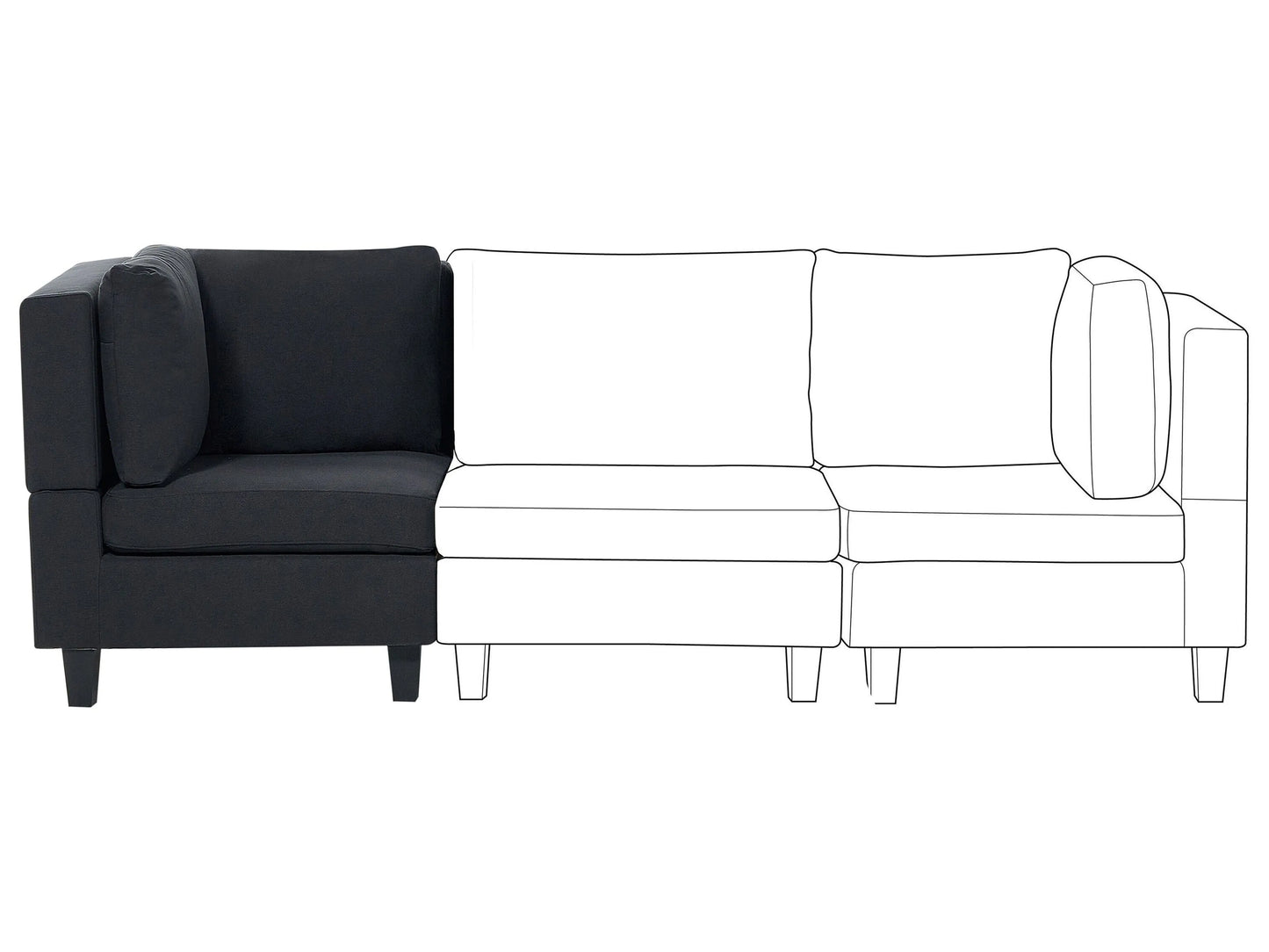 Corner Seat UNSTAD Fabric Black