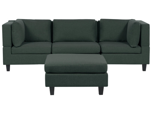  Modular Sofa 3 Seater UNSTAD Fabric Dark Green With Ottoman