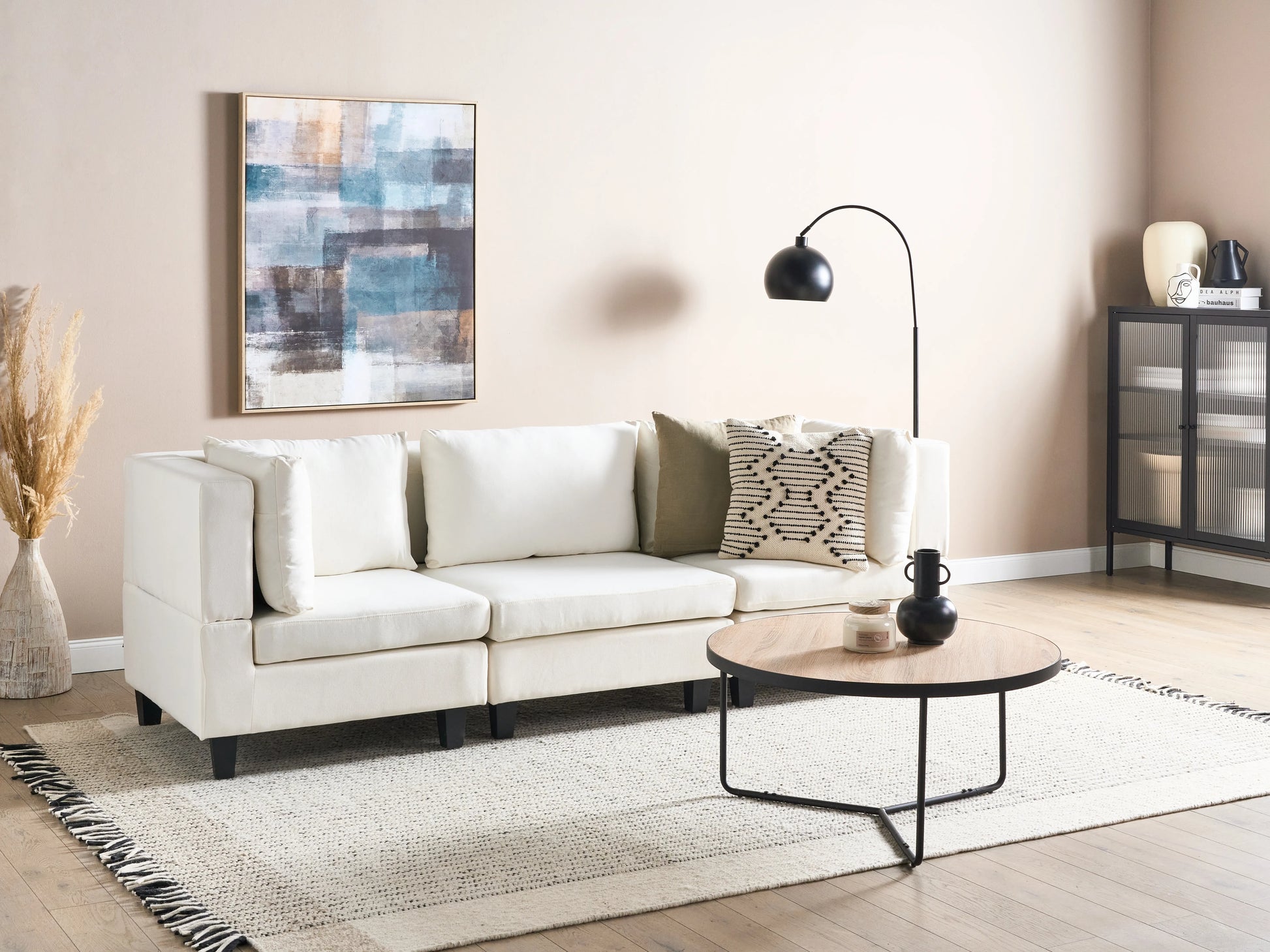  Modular Sofa 3 Seater UNSTAD Fabric Off-White