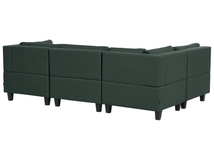 Modular U-Shape Sofa 5 Seater UNSTAD Fabric Dark Green