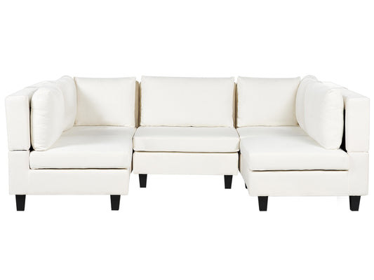  Modular U-Shape Sofa 5 Seater UNSTAD Fabric Off-White