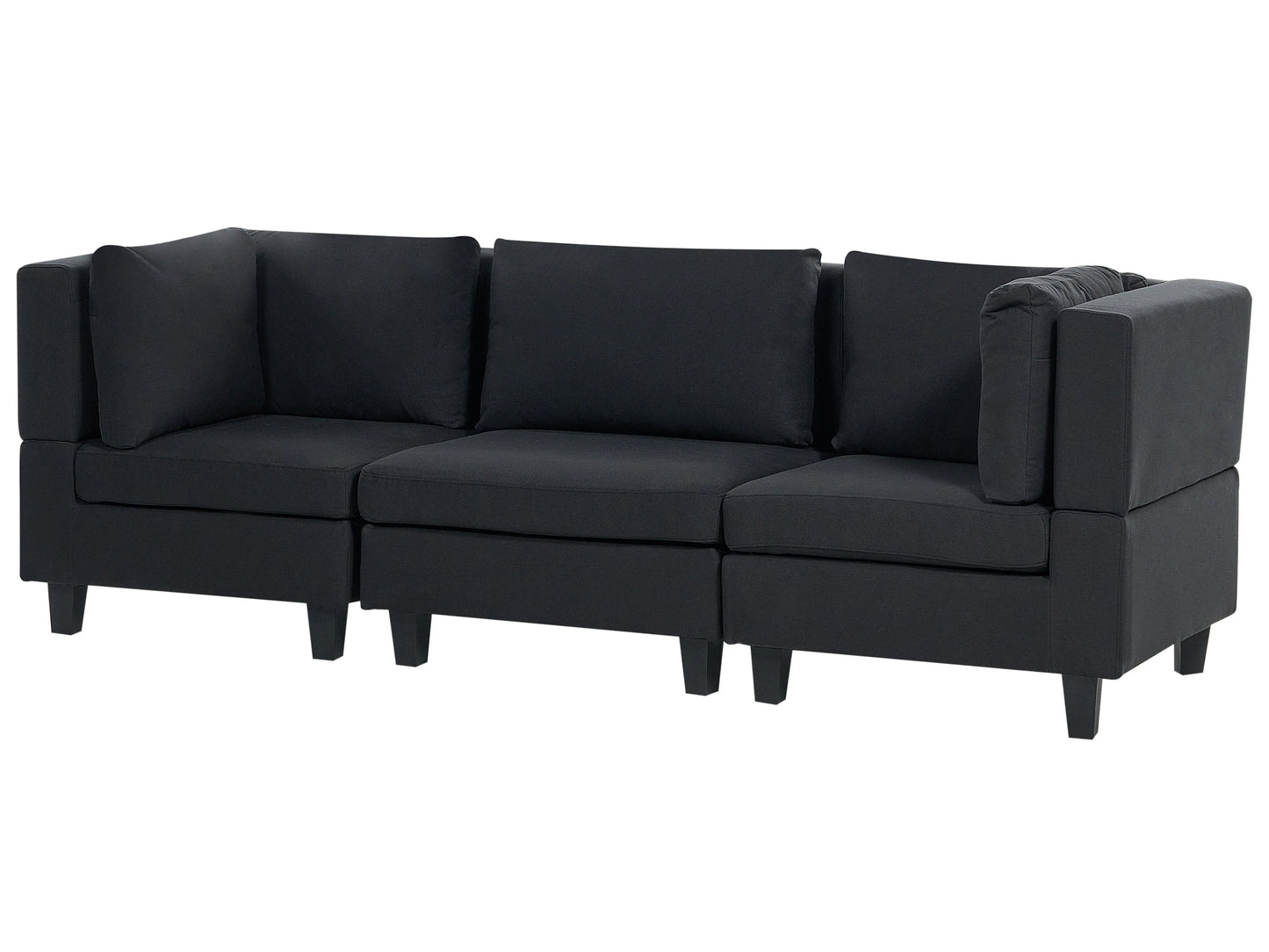  Modular Sofa 3 Seater UNSTAD Fabric Black