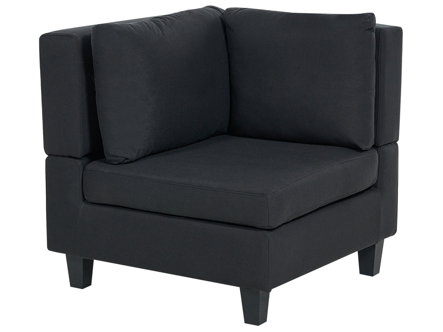  Modular Sofa 3 Seater UNSTAD Fabric Black With Ottoman