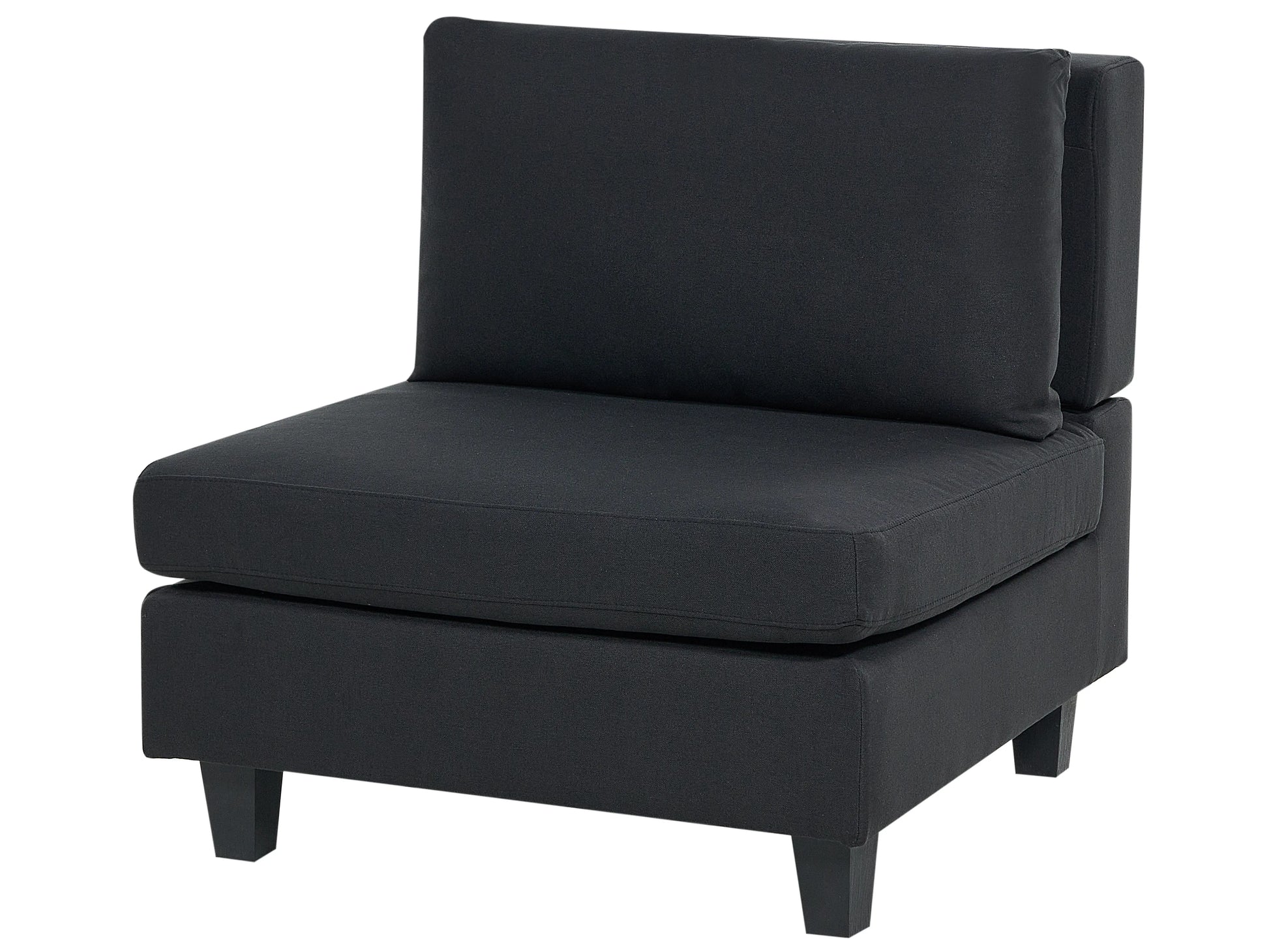  Modular U-Shape Sofa 5 Seater UNSTAD Fabric Black