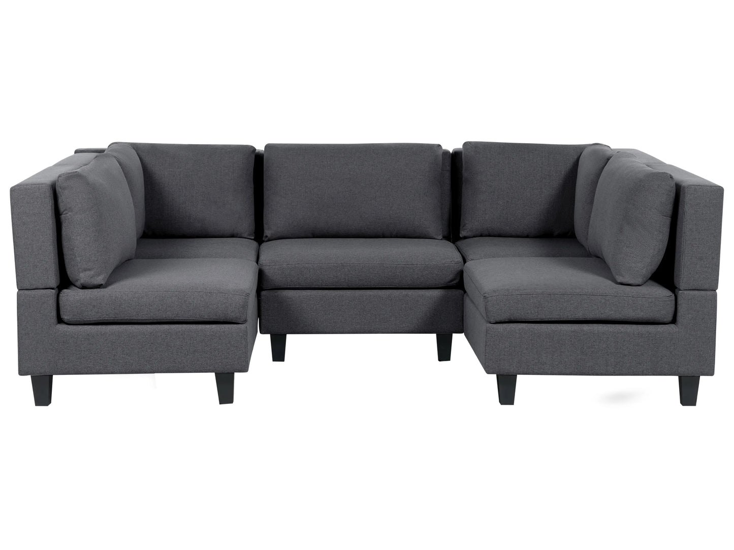  Modular U-Shape Sofa 5 Seater UNSTAD Fabric Dark Grey