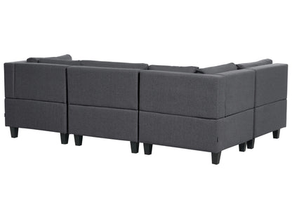  Modular U-Shape Sofa 5 Seater UNSTAD Fabric Dark Grey