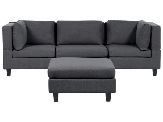  Modular Sofa 3 Seater UNSTAD Fabric Dark Grey With Ottoman