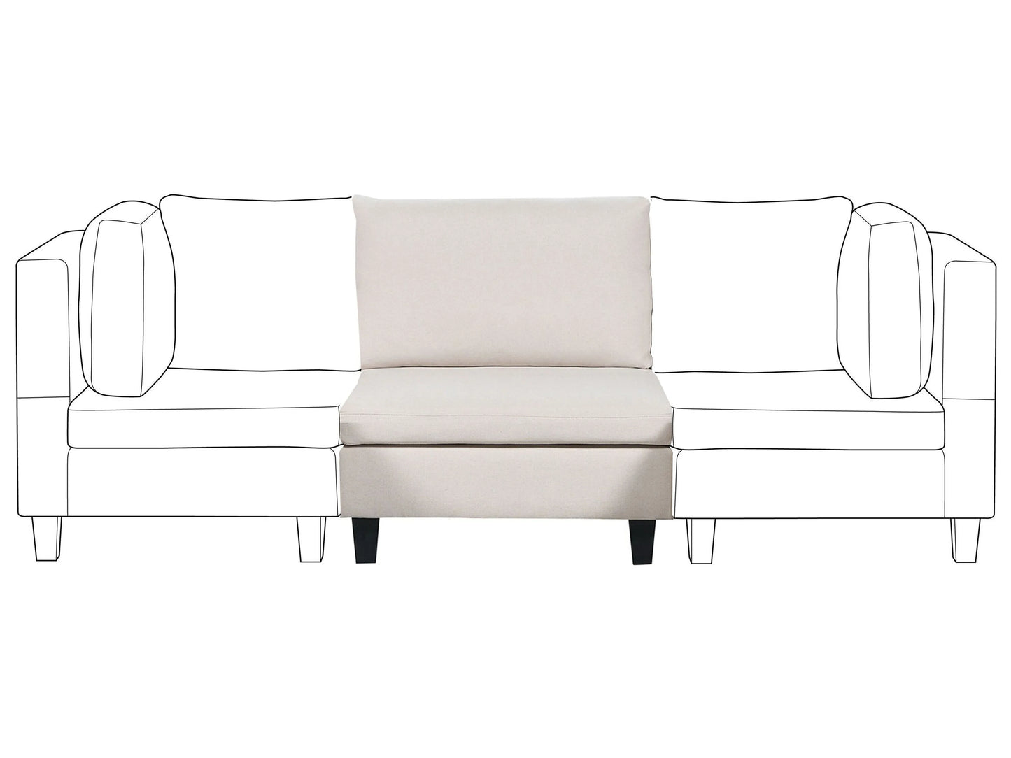  1-Seat Section UNSTAD Fabric Light Beige