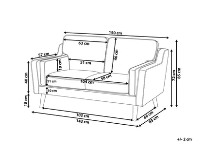  Sofa 2 Seater LOKKA Fabric Off-White
