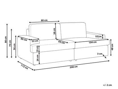  Sofa 3 Seater ALLA Fabric Light Beige