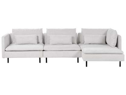  Modular Corner Sofa 3 Seater EGERIS Fabric Light Grey Left Hand