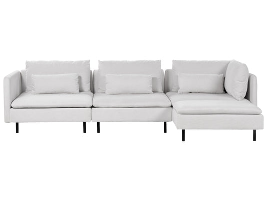  Modular Corner Sofa 3 Seater EGERIS Fabric Light Grey Left Hand