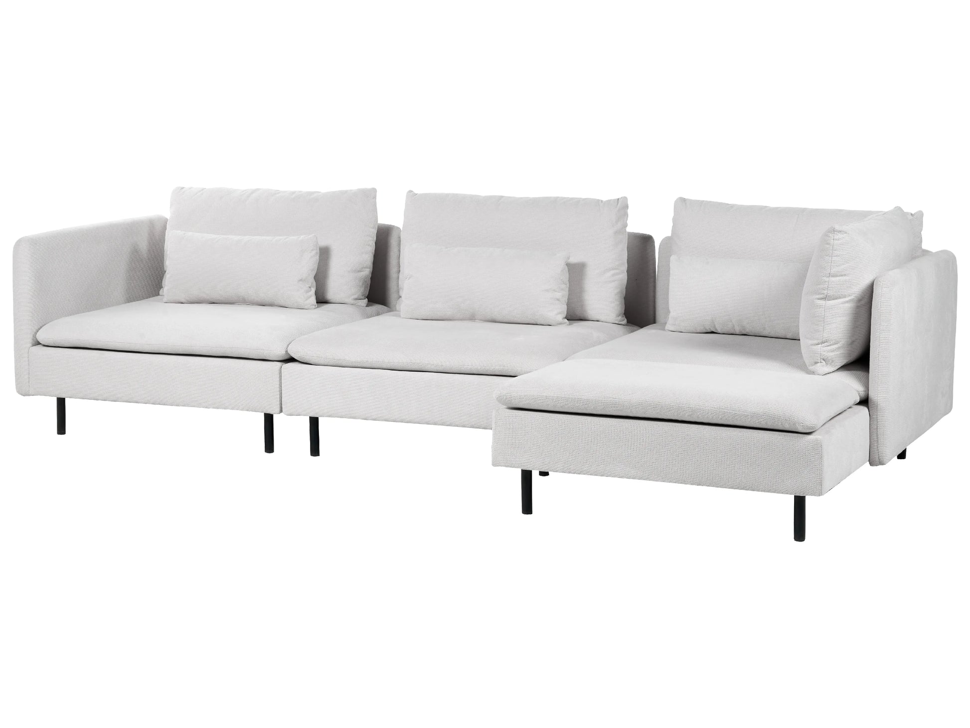  Modular Corner Sofa 3 Seater EGERIS Fabric Light Grey Left Hand