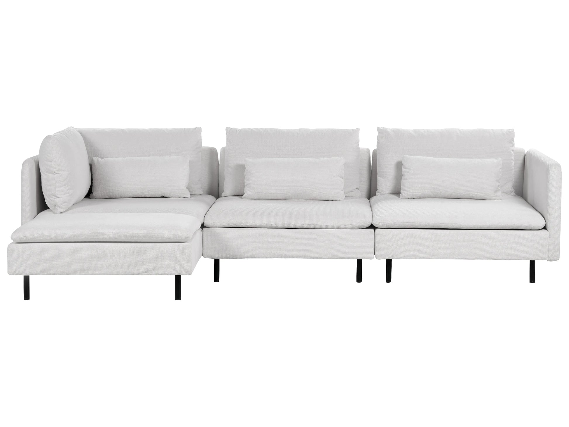  Modular Corner Sofa 3 Seater EGERIS Fabric Light Grey Right Hand