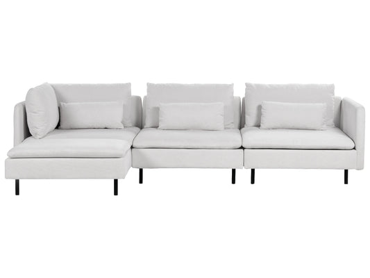  Modular Corner Sofa 3 Seater EGERIS Fabric Light Grey Right Hand