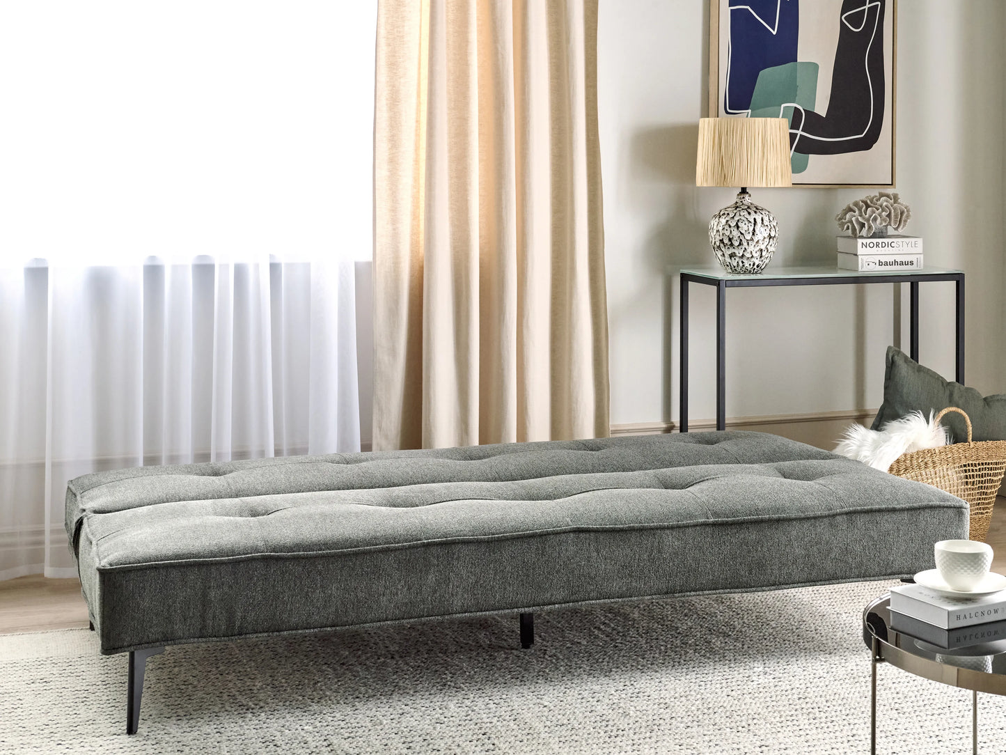  Sofa Bed 3 Seater ESSVIK Fabric Dark Grey