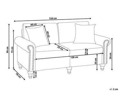  Sofa 2 Seater GINNERUP Fabric Light Beige