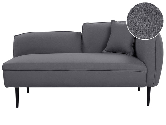  Right-Hand Chaise Lounge CHEVANNES Boucle Dark Grey
