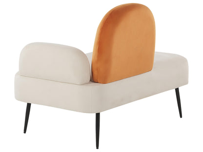  Right-Hand Chaise Lounge ARCEY Velvet Orange