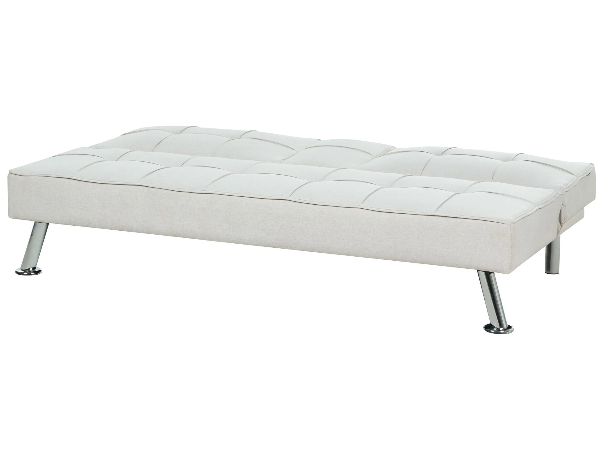  Sofa Bed 3 Seater ROXEN Fabric Light Beige