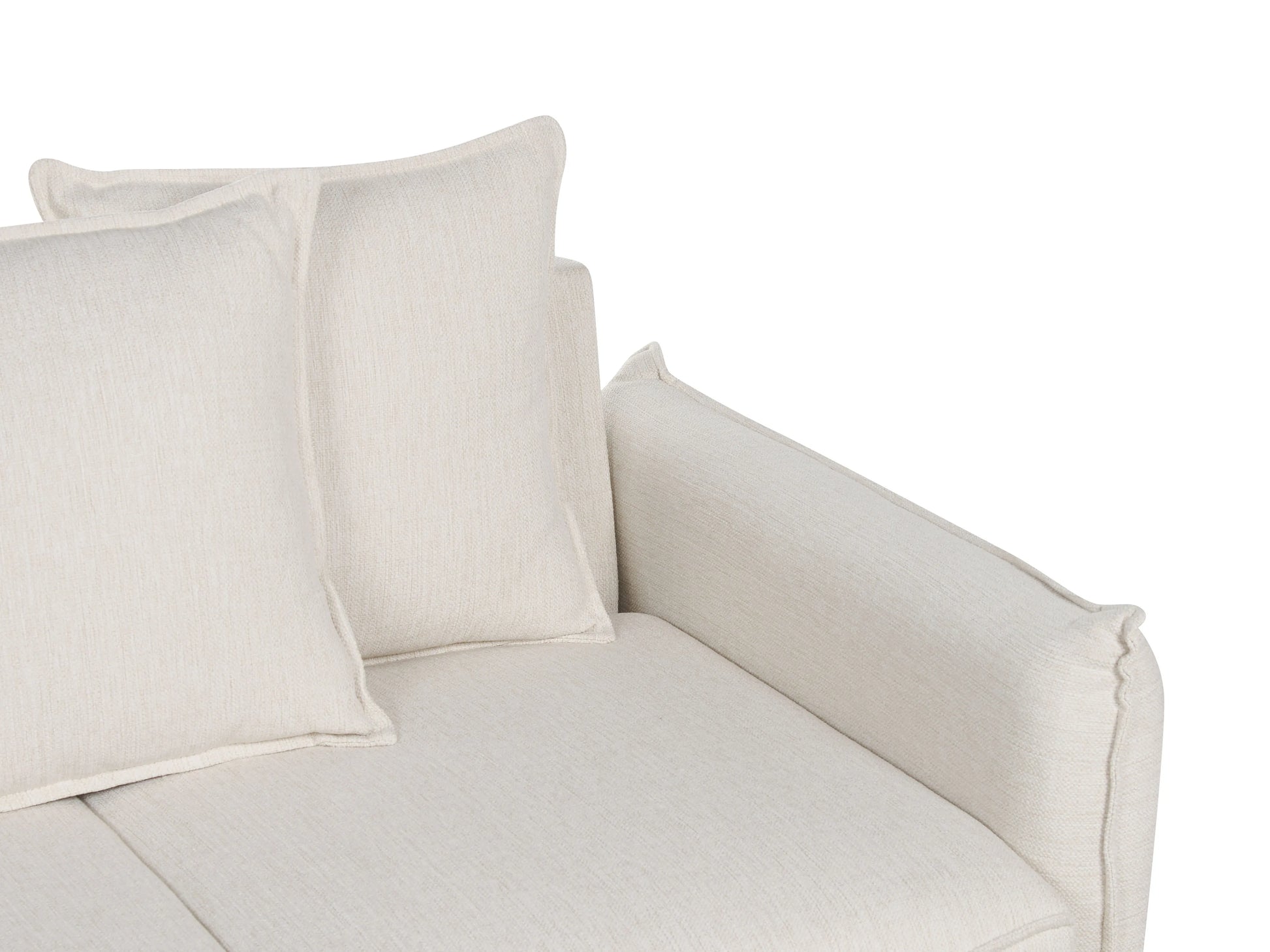  Sofa Bed 3 Seater KRAMA Fabric Off-White With Storage