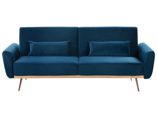  Sofa Bed 3 Seater EINA Velvet Navy Blue