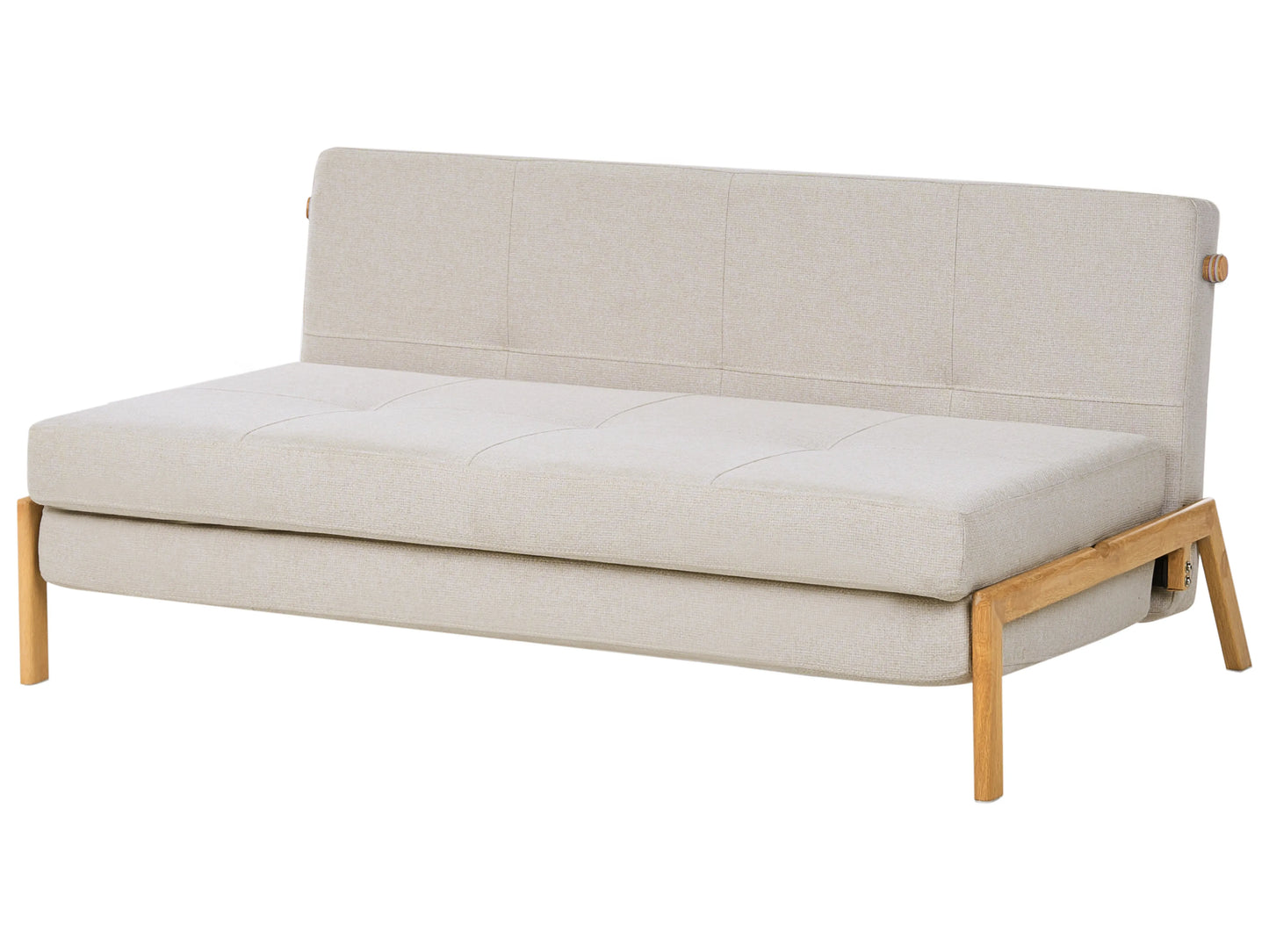  Sofa Bed 2 Seater EDLAND Fabric Light Beige