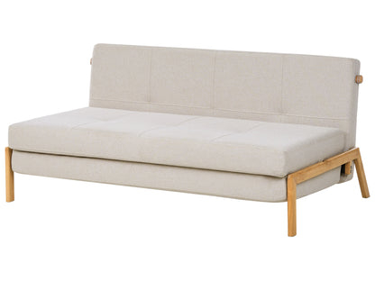  Sofa Bed 2 Seater EDLAND Fabric Light Beige