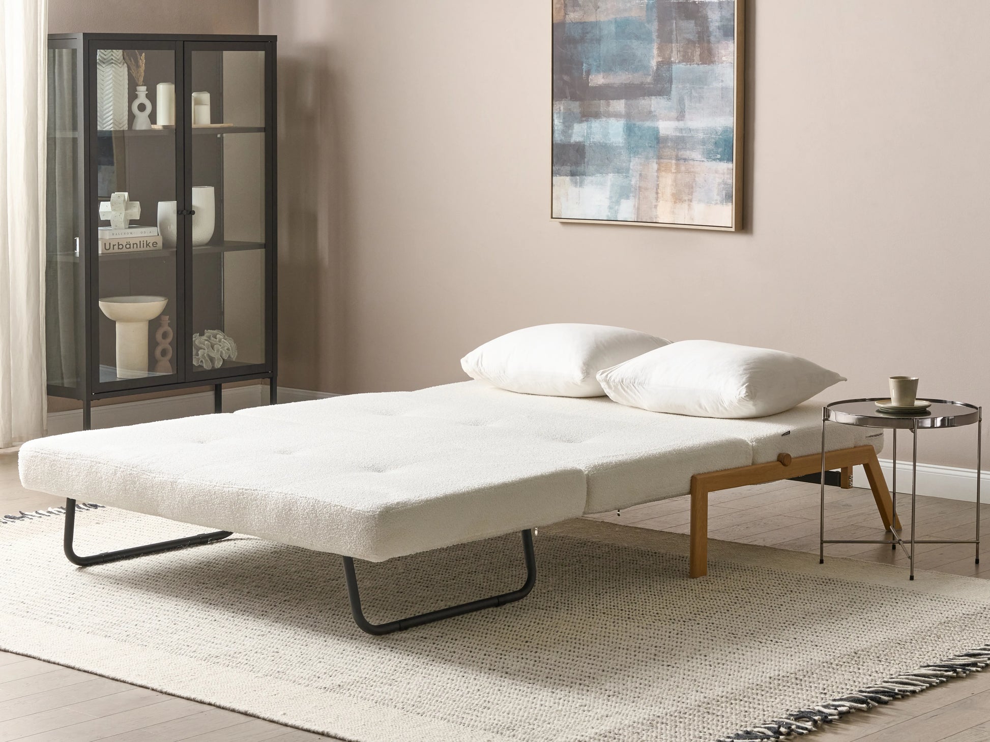  Sofa Bed 2 Seater EDLAND Boucle Off-White