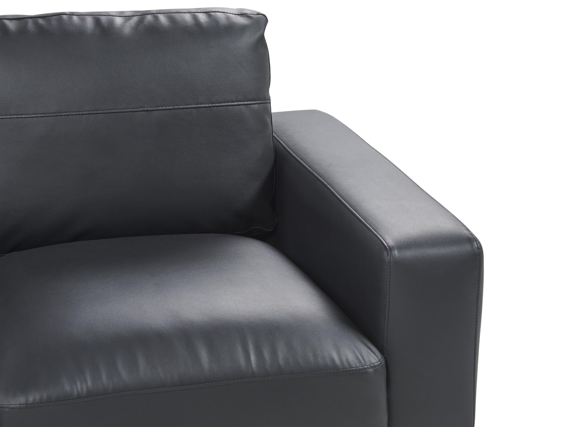  Sofa 3 Seater SOVIK Faux Leather Black