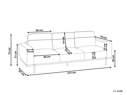  Sofa 3 Seater SOVIK Faux Leather Black