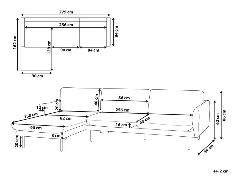  Corner Sofa 4 Seater VINTERBRO Velvet Grey Right Hand