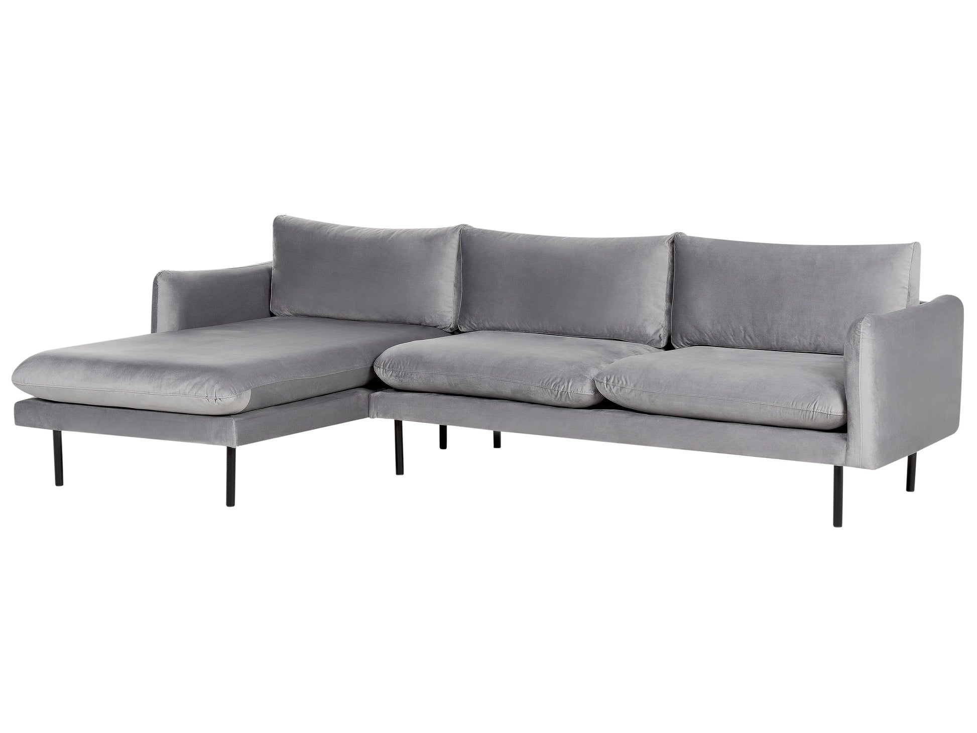  Corner Sofa 4 Seater VINTERBRO Velvet Grey Right Hand