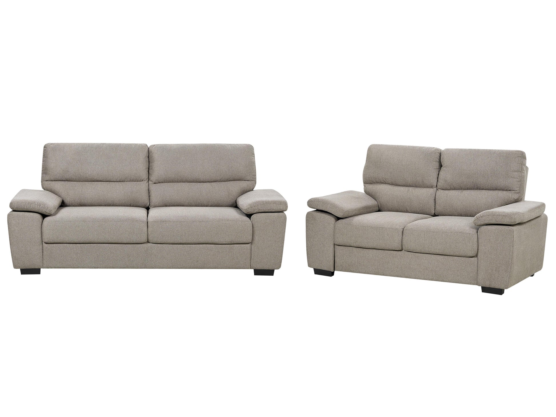  Living Room Set 5 Seater VOGAR Fabric Light Brown