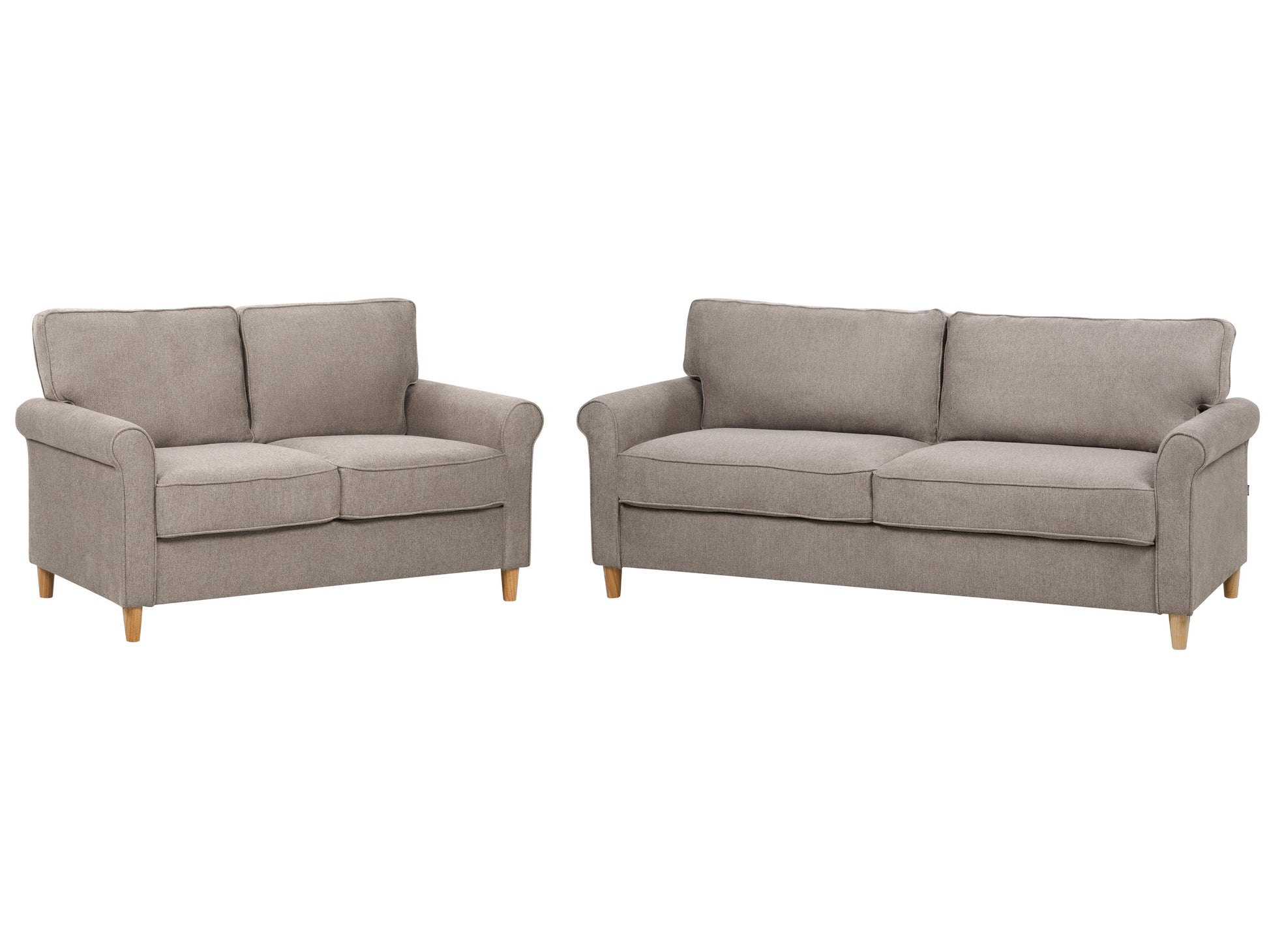  Living Room Set 5 Seater RONNEBY Fabric Light Brown