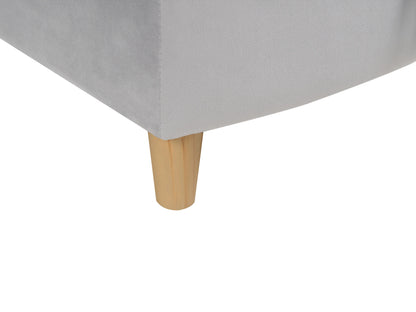  Right-Hand Chaise Lounge MERI Velvet Light Grey With Storage