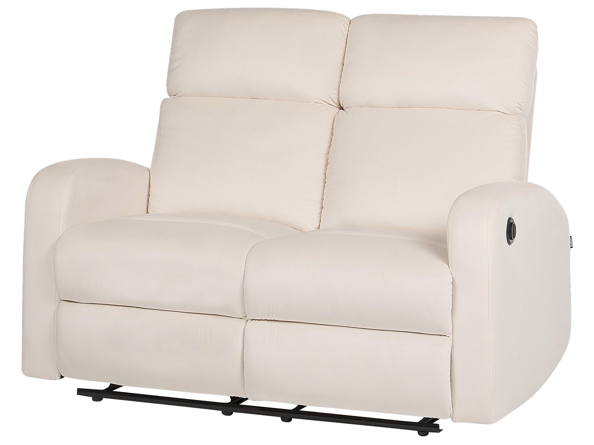  Electric Recliner Sofa 2 Seater VERDAL Velvet Off-White