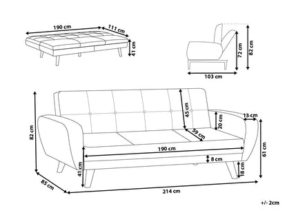  Sofa Bed 3 Seater FLORLI Boucle Off-White